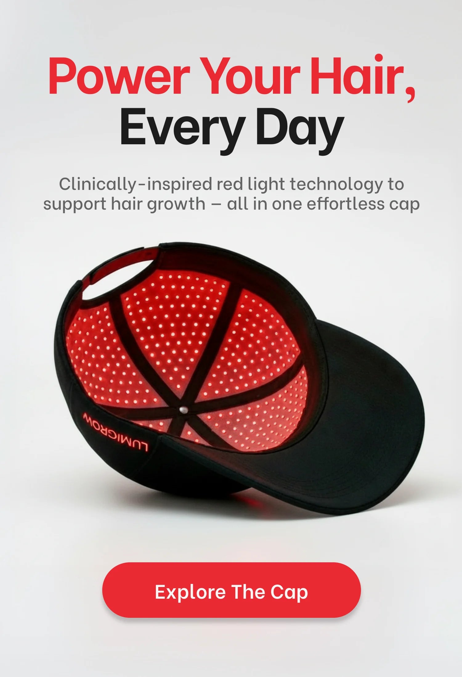 Red light therapy cap